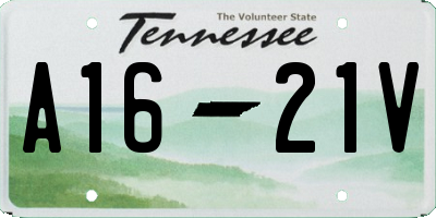 TN license plate A1621V