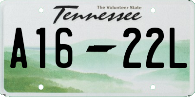 TN license plate A1622L