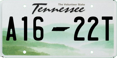 TN license plate A1622T