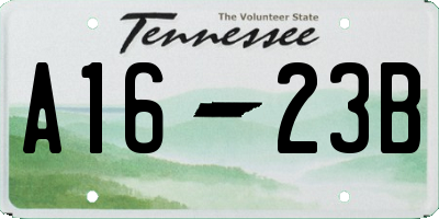 TN license plate A1623B