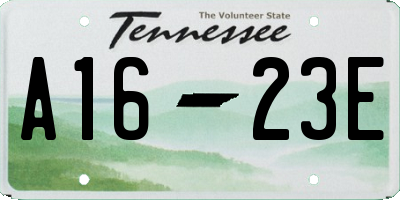 TN license plate A1623E