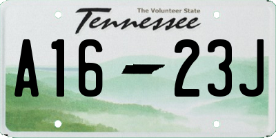 TN license plate A1623J