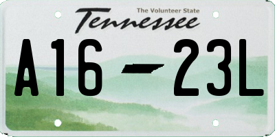 TN license plate A1623L