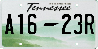 TN license plate A1623R