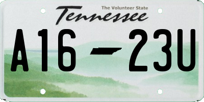 TN license plate A1623U