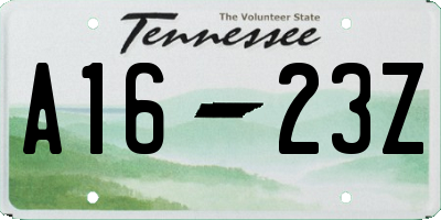 TN license plate A1623Z