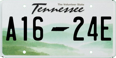 TN license plate A1624E
