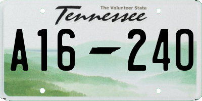 TN license plate A1624O