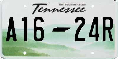 TN license plate A1624R