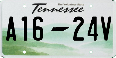 TN license plate A1624V