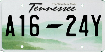 TN license plate A1624Y