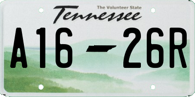 TN license plate A1626R