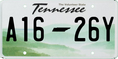 TN license plate A1626Y