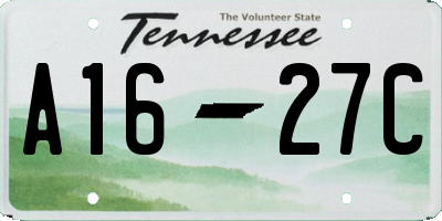 TN license plate A1627C