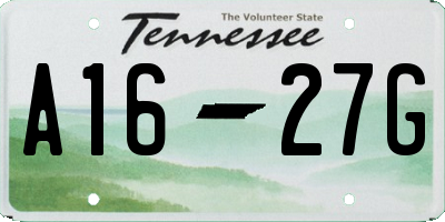 TN license plate A1627G