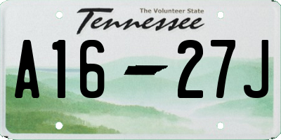 TN license plate A1627J