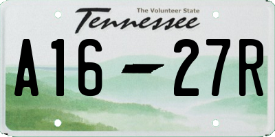 TN license plate A1627R