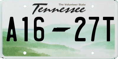 TN license plate A1627T