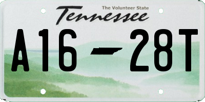TN license plate A1628T