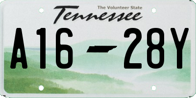 TN license plate A1628Y