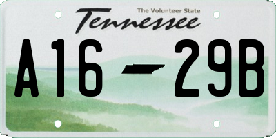 TN license plate A1629B