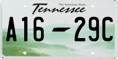 TN license plate A1629C