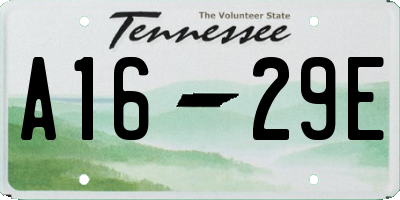 TN license plate A1629E