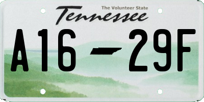 TN license plate A1629F