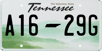 TN license plate A1629G