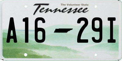 TN license plate A1629I