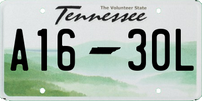 TN license plate A1630L