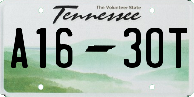 TN license plate A1630T