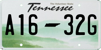 TN license plate A1632G