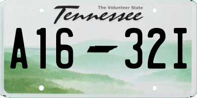 TN license plate A1632I