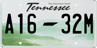 TN license plate A1632M