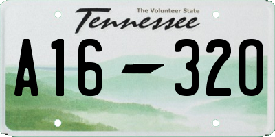 TN license plate A1632O