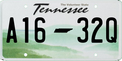 TN license plate A1632Q