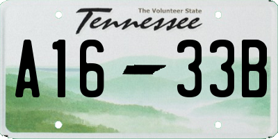 TN license plate A1633B