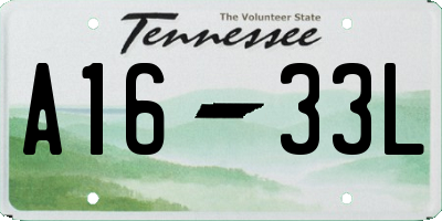 TN license plate A1633L