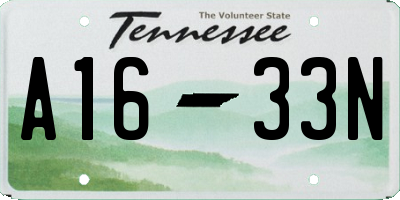 TN license plate A1633N
