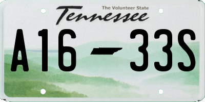TN license plate A1633S