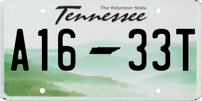 TN license plate A1633T