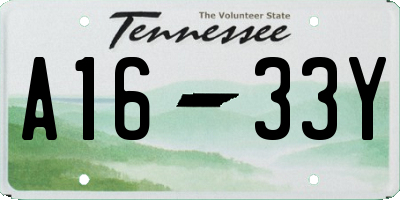 TN license plate A1633Y