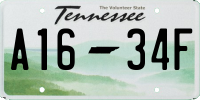TN license plate A1634F
