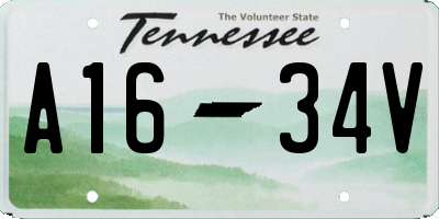TN license plate A1634V