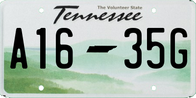 TN license plate A1635G