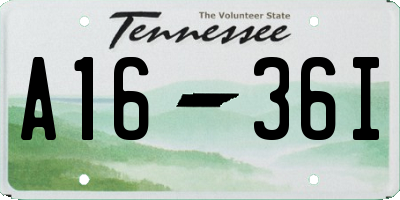 TN license plate A1636I