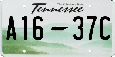 TN license plate A1637C