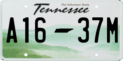 TN license plate A1637M
