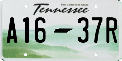 TN license plate A1637R